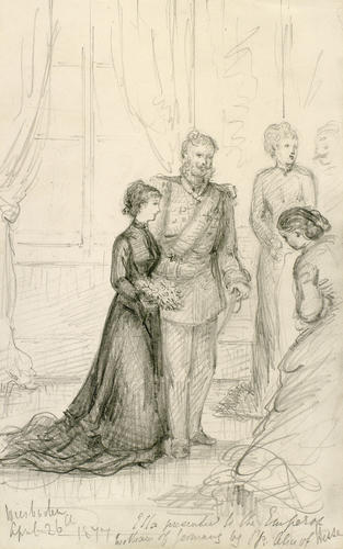 Ella Taylor presented to the Emperor William of Germany, 26 April 1877 Ella Taylor presented to the Emperor William of Germany, 26 April 1877