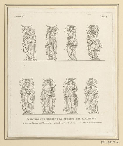 Master: A set of prints after the basamento decoration of the Stanza della Segnatura
Item: Caryatids from the Stanza della Segnatura