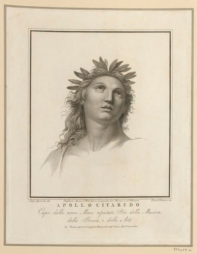 Master: Set of twenty-two prints reproducing heads from the 'Parnassus'
Item: Head of Apollo [from the 'Parnassus']