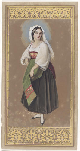 A peasant woman standing