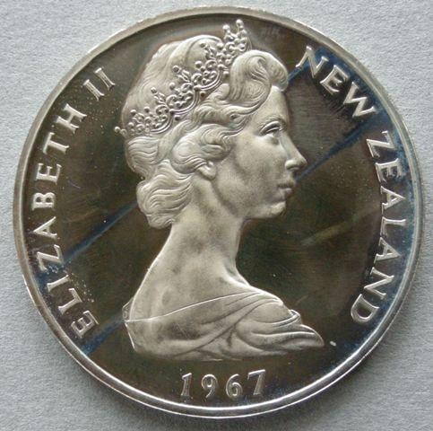 New Zealand. Proof one dollar, 1967, commemorating the introduction of decimal currency New Zealand. Proof one dollar, 1967, commemorating the introduction of decimal currency