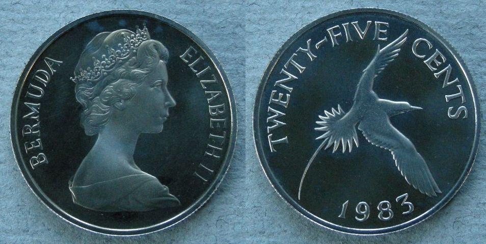 Bermuda. Proof 25 cents, 1983 Bermuda. Proof 25 cents, 1983
