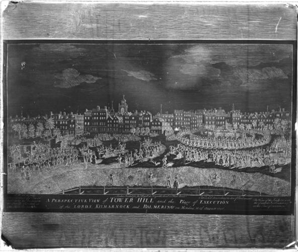 A Perspective view of Tower Hill and the place of Execution of the Lords Kilmarnock and Balmerino A Perspective view of Tower Hill and the place of Execution of the Lords Kilmarnock and Balmerino