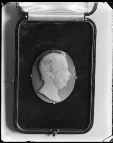 Glass plate negative of a cameo of Prince Albert Glass plate negative of a cameo of Prince Albert