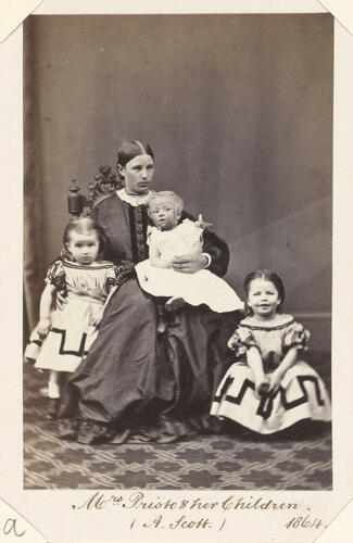 Mrs Pristo and her children. 1864. [Royal Household Portraits. Volume 54. ]