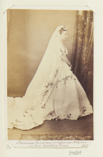 Princess Christian of Schleswig-Holstein in her wedding dress (1846-1923)