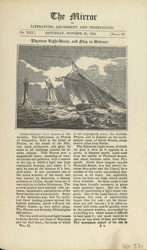Edystone Light-House, and Ship in Distress Edystone Light-House, and Ship in Distress