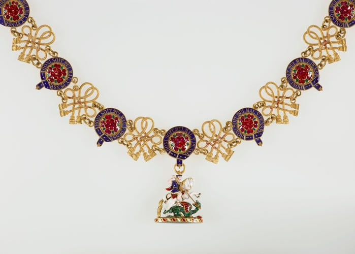 Master: Emperor Alexander II of Russia's collar and badge (Great George) of the Order of the Garter
Item: Order of the Garter (England). Alexander II of Russia's collar and badge Master: Emperor Alexander II of Russia's collar and badge (Great George) of the Order of the Garter
Item: Order of the Garter (England). Alexander II of Russia's collar and badge