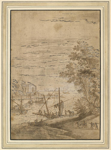 A river with fishing boats