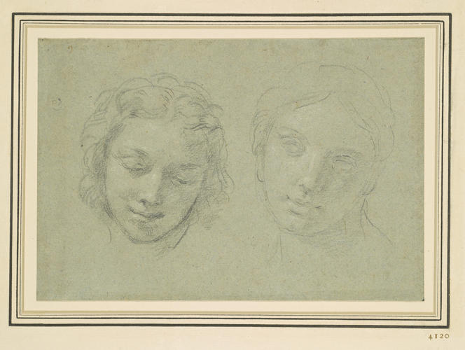 Heads of a youth and a girl Heads of a youth and a girl