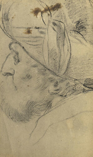 Recto: two female heads. Verso: the head of a man in a turban Recto: two female heads. Verso: the head of a man in a turban