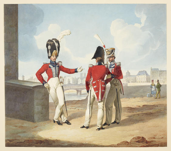 French Army. Officers, 1st and 2nd Regiments of Swiss Infantry, Garde Royale, 1818