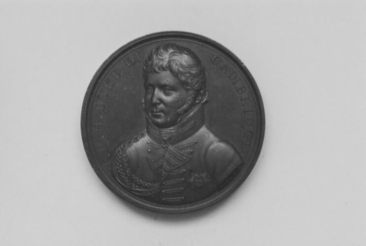 Medal commemorating the Duke of Cambridge and the re-entry of the English army into Hanover, 1814. 1814 Medal commemorating the Duke of Cambridge and the re-entry of the English army into Hanover, 1814. 1814