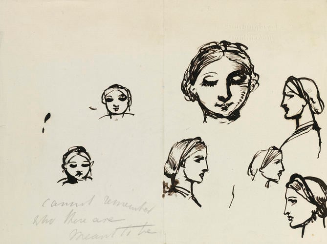 Studies of female heads Studies of female heads