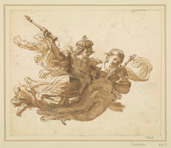Two allegorical figures Two allegorical figures