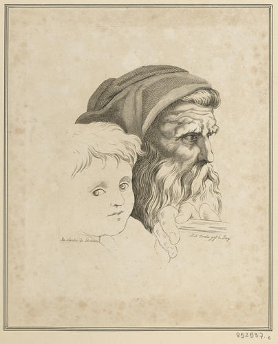 Master: Set of prints reproducing heads from 'The School of Athens'
Item: Heads of a bearded man and of a child [from 'The School of Athens']
