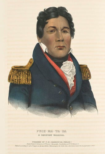 History of the Indian tribes of North America : with biographical sketches and anecdotes of the principal chiefs. Embellished with one hundred and twenty portraits from the Indian Gallery in the Department of War, at Washington ; v. 1 / by Thomas L. M'Kenney. . . and James Hall