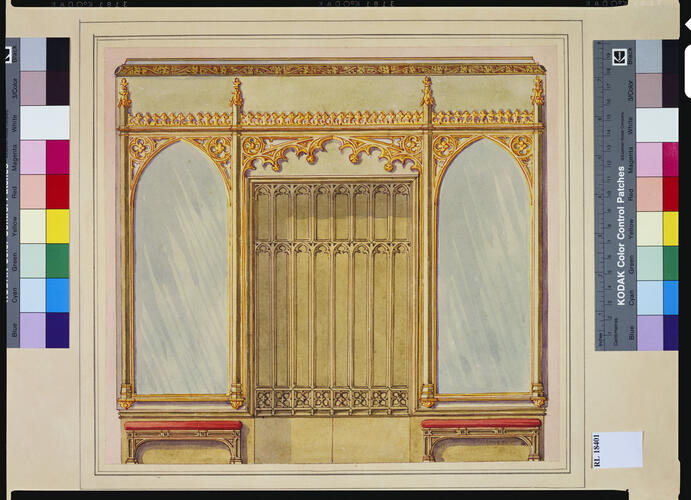 Design for north end of Grand Corridor, Windsor Castle, c. 1827