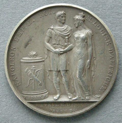 France. Medal commemorating the marriage of Napoleon Bonaparte and Marie Louise of Austria, 1810