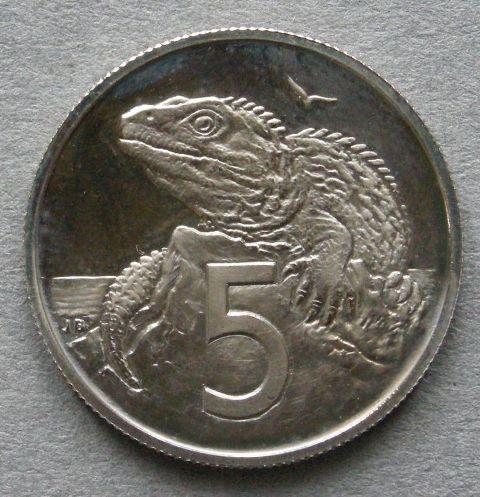 New Zealand. Proof 5 cents, 1967, commemorating the introduction of decimal currency