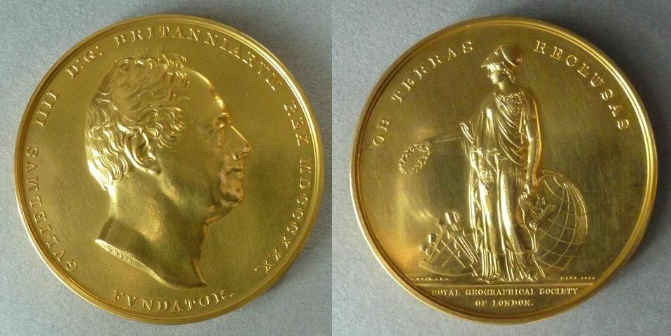 Specimen Patron's Medal or Founder's Medal of the Royal Geographical Society