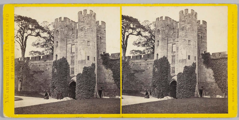 Warwick Castle, Clock Tower, from Inner Court, from 'Warwickshire Illustrated'