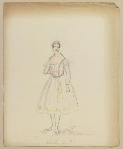 Master: Princess Victoria's folder of sketches
Item: Woman in theatrical dress with colour notes
