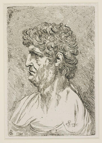 A bust of a man in profile, after Leonardo da Vinci