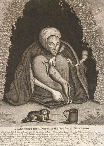 Margaret Finch, Queen of the Gypsies at Norwood [lettered title]
