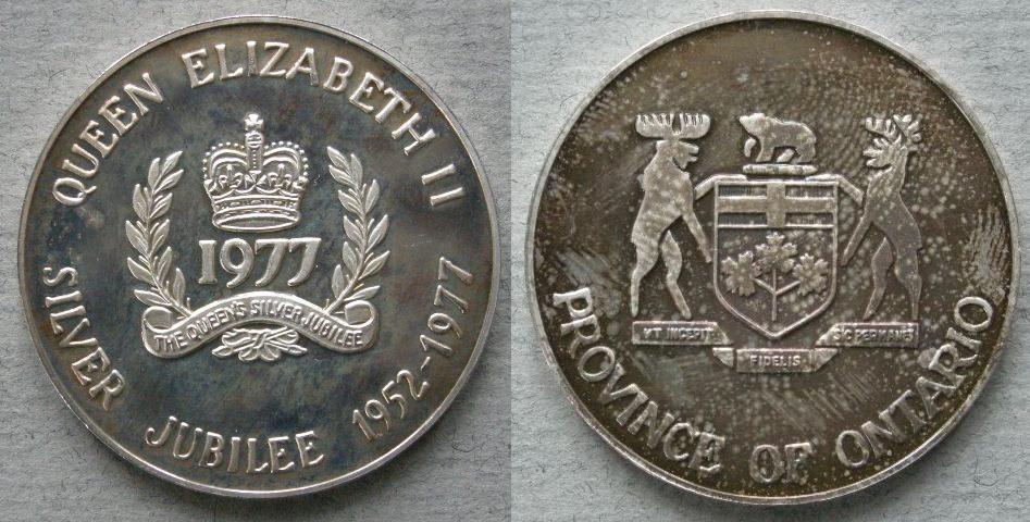 Canada. Medal commemorating the Silver Jubilee of the Reign of Queen Elizabeth II, 1977