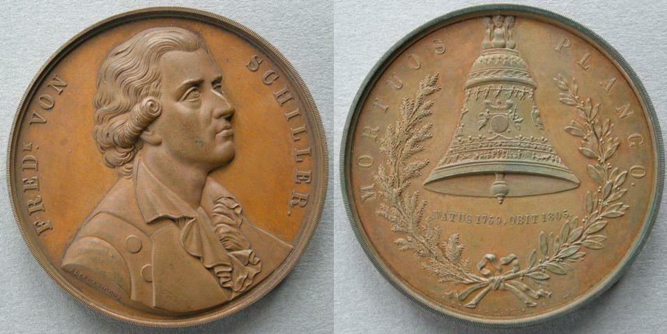 Germany. Medal commemorating the death of Friedrich von Schiller, 1805