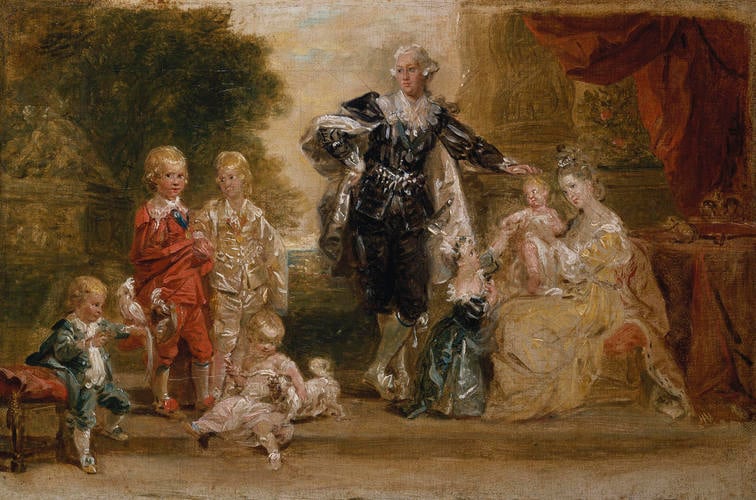 George III (1738-1820), Queen Charlotte (1744-1818) and their six eldest children