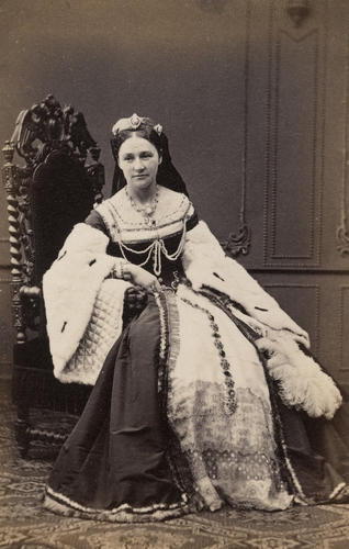 Unknown person in Tudor costume, c. 1869