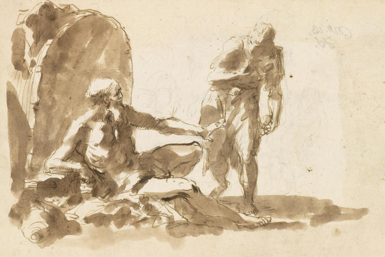 Diogenes before his tub Diogenes before his tub
