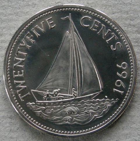 Bahamas. Proof twenty-five cents Bahamas. Proof twenty-five cents