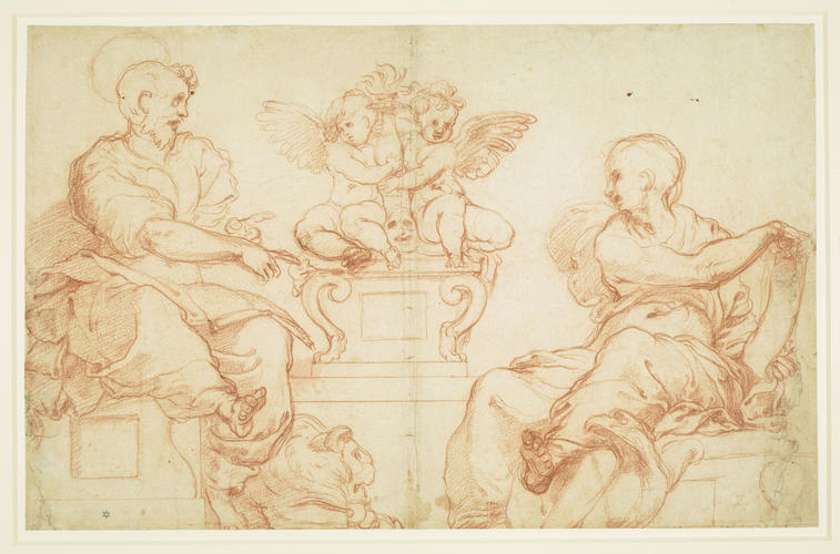 St Mark and St John with putti
