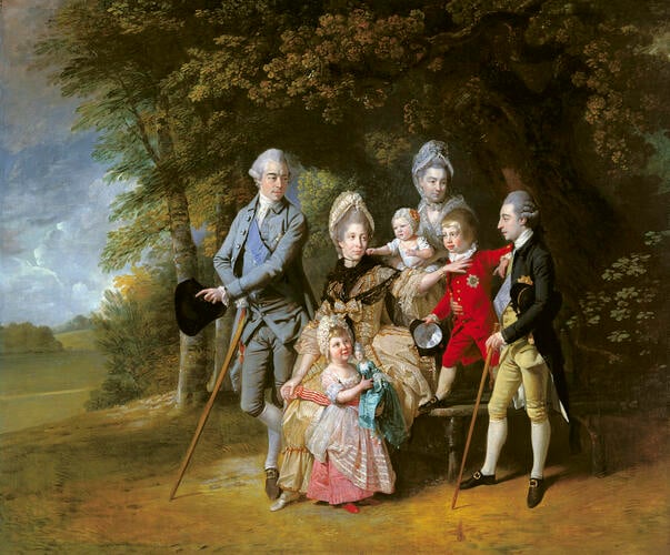 Queen Charlotte (1744-1818) with members of her family