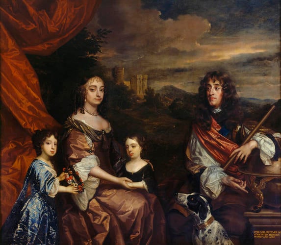 James II, when Duke of York with Anne Hyde, Princess Mary, later Mary II and Princess Anne