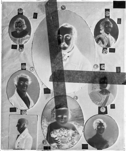 Glass plate negative of miniatures from Cust's 1910 Inventory Glass plate negative of miniatures from Cust's 1910 Inventory
