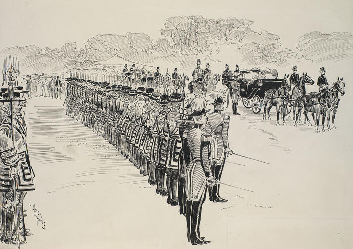 The Diamond Jubilee: the Queen reviewing the Yeomen of the Guard, 23 June 1897 The Diamond Jubilee: the Queen reviewing the Yeomen of the Guard, 23 June 1897