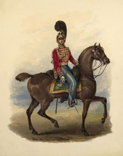 British Officers. 5th Dragoon Guards. 	About 1828