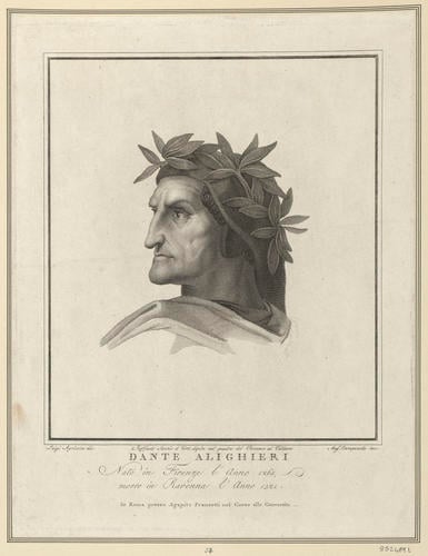 Master: Set of twenty-two prints reproducing heads from the 'Parnassus'
Item: Head of Dante [from the 'Parnassus]