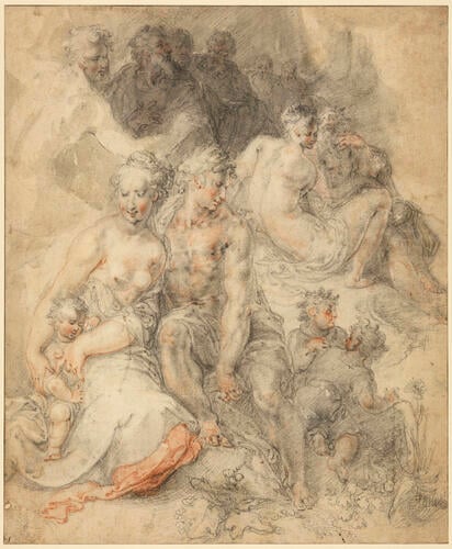 Studies of three groups of figures Studies of three groups of figures