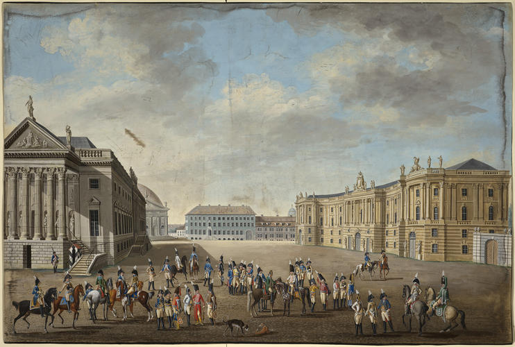 Officers of the Prussian Army in the Opernplatz, Berlin, 1799