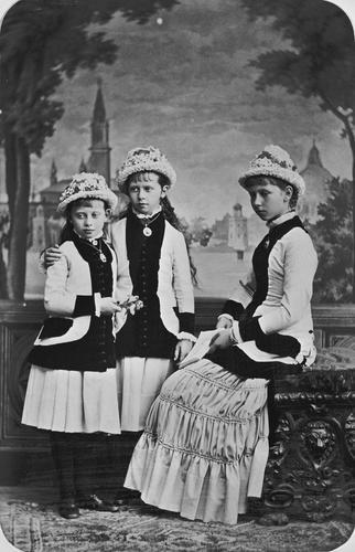 The Princesses Victoria, Sophie, and Margaret of Prussia, 1879 [in Portraits of Royal Children Vol. 25 1879-80]