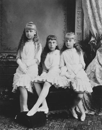 Princess Marie, Princess Victoria Melita, and Princess Alexandra of Edinburgh, 23rd July 1885 [in Portraits of Royal Children Vol. 34 1885-1886]
