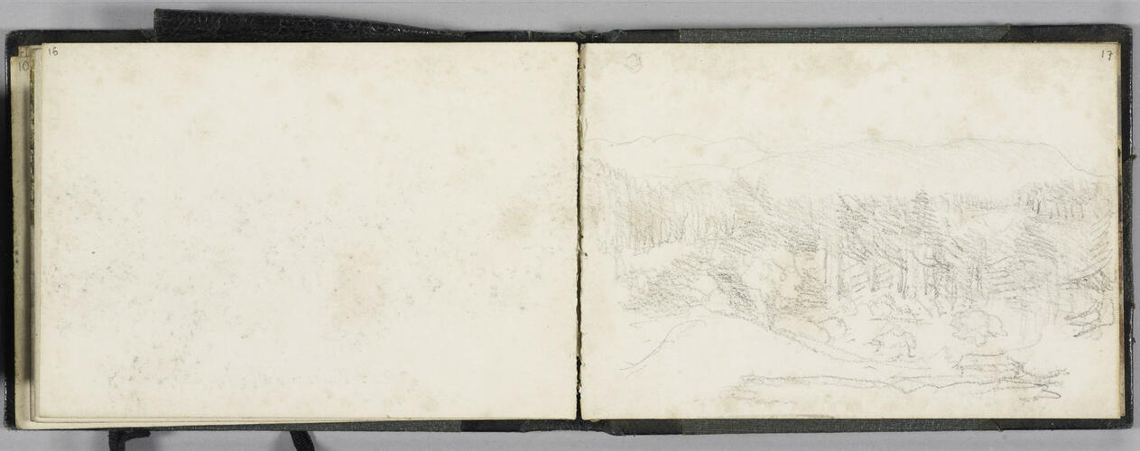 Master: Sketch book of HRH Princess Louise 1865
Item: A view of a forest [and] Studies of buildings