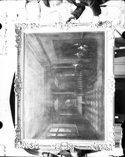 Glass plate negative of a painting