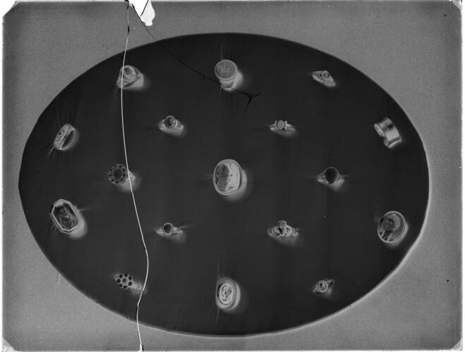 Glass plate negative of rings Glass plate negative of rings