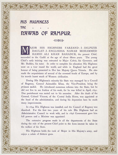 Hamid Ali Khan Bahadur, Nawab of Rampur (1875-1930) Hamid Ali Khan Bahadur, Nawab of Rampur (1875-1930)